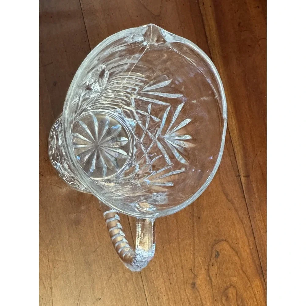 Vintage‎ Anchor Hocking Pineapple Pattern Clear Glass Small Pitcher